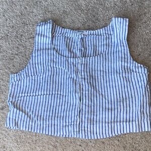 Madewell Blue and White linen vest